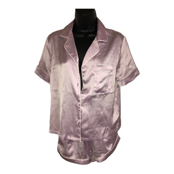 House of Harlow 1960 lavender lilac silk satin look pajama loungewear shorts set - Picture 4 of 14
